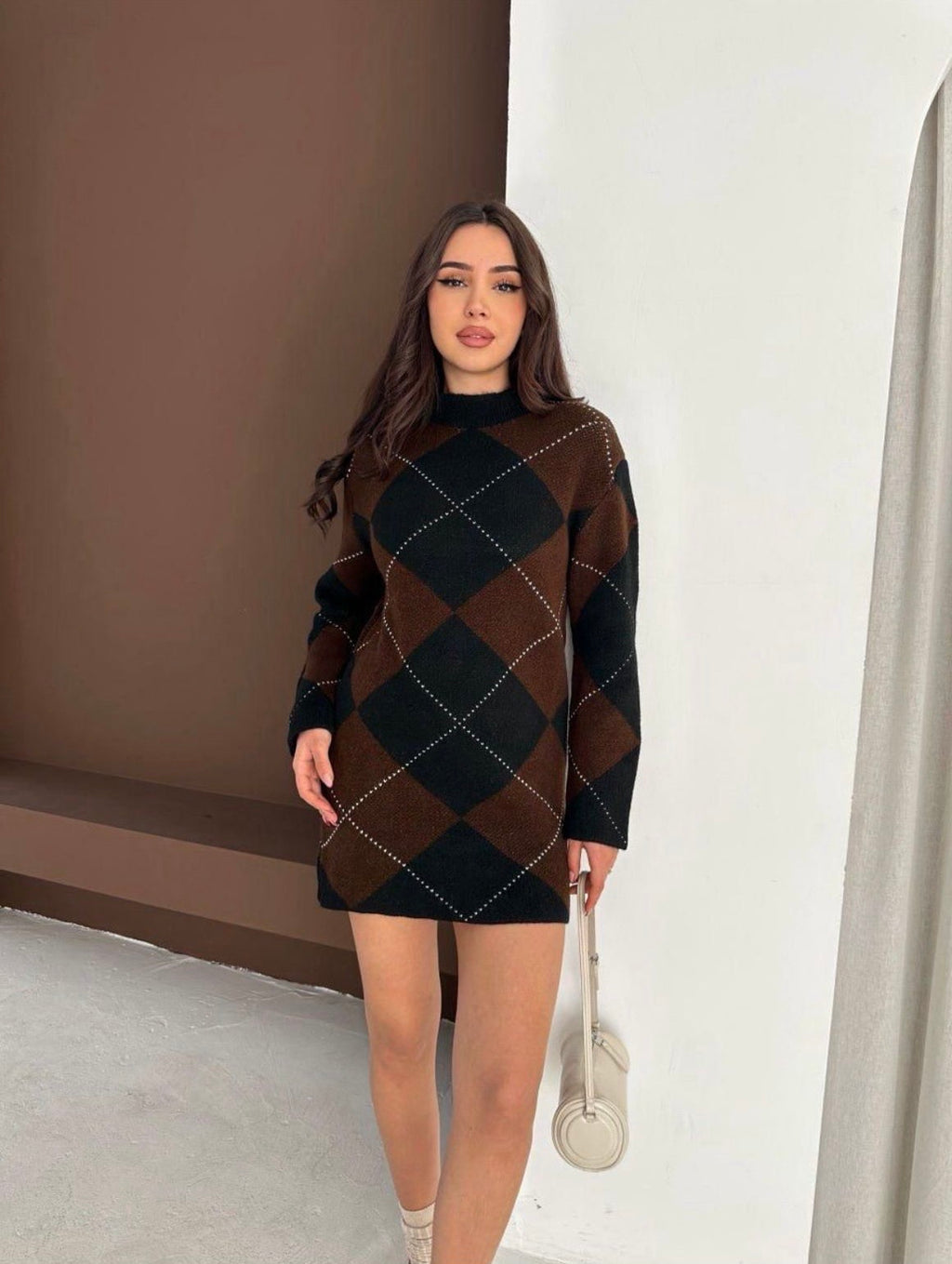 Argyle Knit Dress